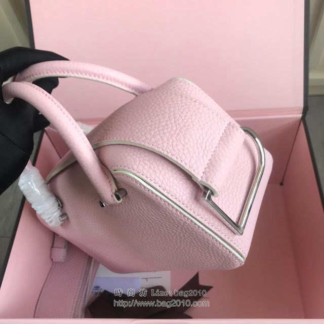 DELVAUX女包 Delvau單肩斜挎包 半手工Cool box 小號 德爾沃女手提包 手拎包 櫻花粉  fcs1183
